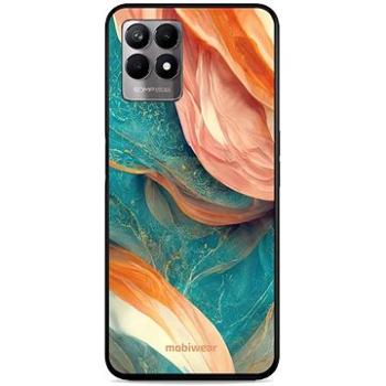 Mobiwear Glossy lesklý pro Realme 8i - G025G - Azurový a oranžový mramor (5904808526685)