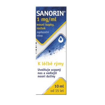 Sanorin 1 mg/ml nosní kapky, roztok 10 ml