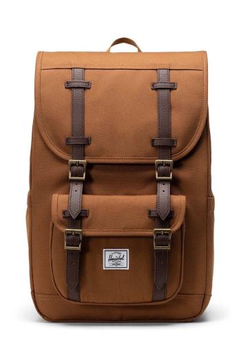 Batoh Herschel Little America Mid Backpack šedá barva, velký, hladký