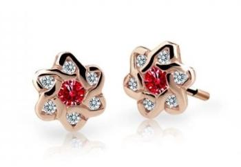 Cutie Jewellery Dětské náušnice z růžového zlata C2149-30-X-4 červená