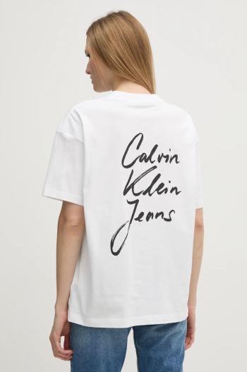 Bavlněné tričko Calvin Klein Jeans bílá barva, J20J225113