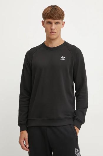 Bavlněná mikina adidas Originals pánská, černá barva, hladká, IW5792