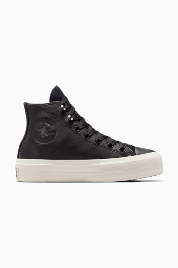 Kožené kecky Converse Chuck Taylor All Star Lift černá barva, A08312C