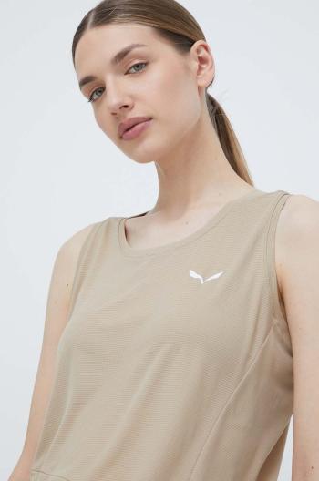 Sportovní top Salewa PUEZ SPORTY DRY dámský, béžová barva, 00-0000028634