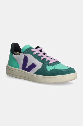 Kožené sneakers boty Veja V-10 zelená barva, VX0303670A