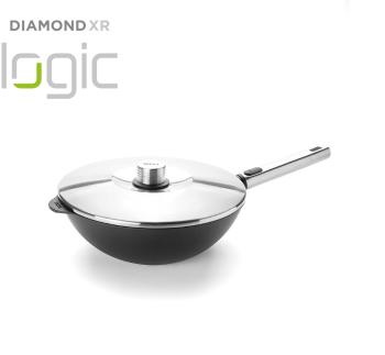 Wok pánev s poklicí Diamond PRO XR Logic Woll s odnímatelnou rukojetí 28 cm