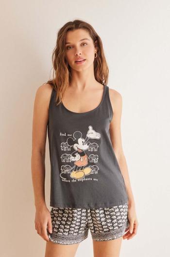 Bavlněné pyžamo women'secret Mickey šedá barva, bavlněná, 3138537