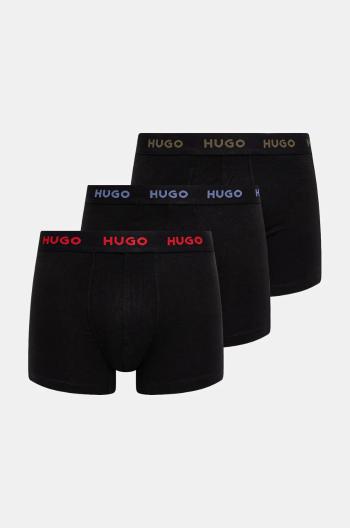 Boxerky HUGO 3-pack pánské, černá barva, 50532613