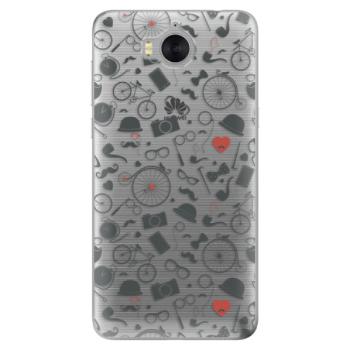 Odolné silikonové pouzdro iSaprio - Vintage Pattern 01 - black - Huawei Y5 2017 / Y6 2017