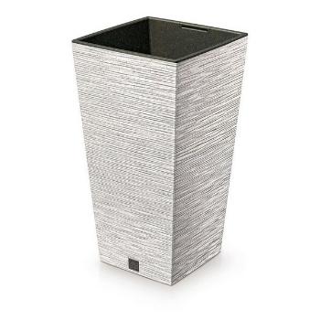 Ghiveci de flori FURU SQUARE ECO WOOD cu inserție30 c m, alb ECO, alb, M