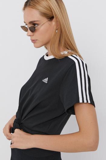 Bavlněné tričko adidas GS1379 černá barva