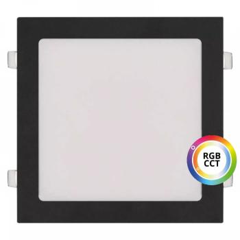 T-LED Černý vestavný LED panel hranatý 300 x 300mm 36W 24V RGB+CCT 102345