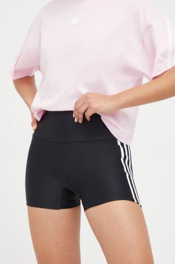 Kraťasy adidas Originals dámské, černá barva, s aplikací, high waist, IP0724