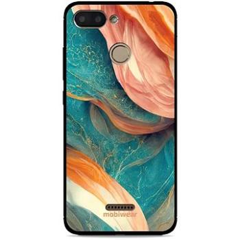 Mobiwear Glossy lesklý pro Xiaomi Redmi 6 - G025G - Azurový a oranžový mramor (5904808527033)