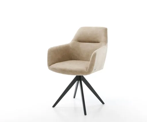 Otočná židle Pejo-Flex béžová vintage křížová podnož hranatá