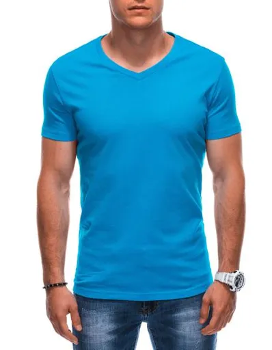 Pánské tričko s výstřihem do V EM-TSBS-0101 tyrkysové