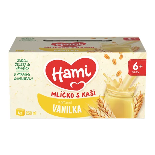 Hami Mlíčko s kaší s příchutí vanilky 4x250 ml