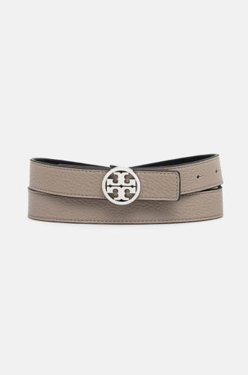 Oboustranný kožený pásek Tory Burch 1" Miller Reversible dámský, šedá barva, 138935