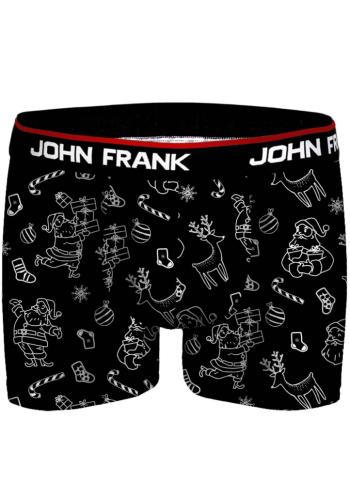 Pánské boxerky John Frank JFBD50-CH-SHINING XMAS L Černá