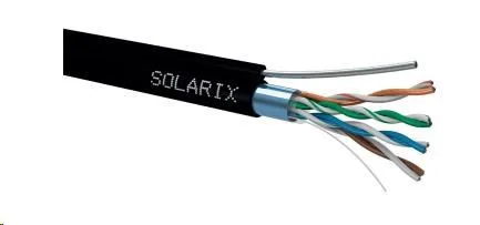 Instalační kabel Solarix venkovní FTP, Cat5E, drát, PE, samonosný, cívka 305m SXKD-5E-FTP-PE-SAM