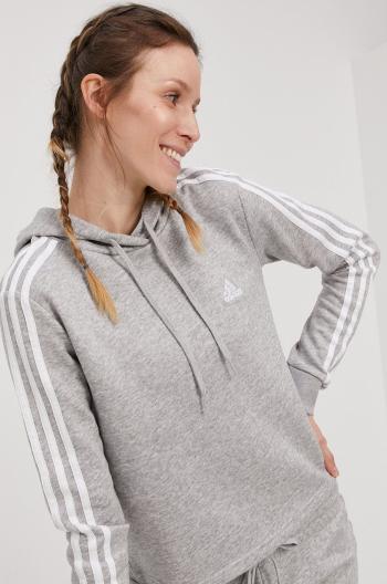 Mikina adidas GM5592 dámská, šedá barva, hladká