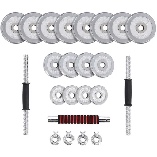 HMS STC30 Činkový set v kufru, stříbrná, velikost 30 KG