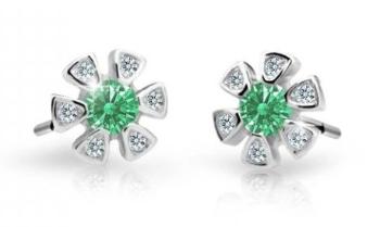 Cutie Jewellery Dětské náušnice z bílého zlata C2156-30-X-2 zelená