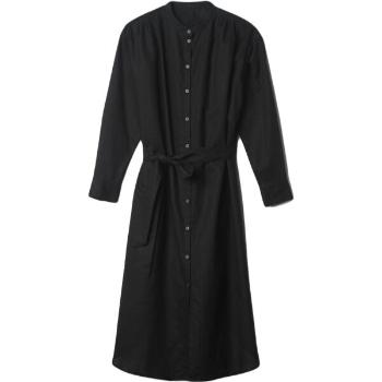 GAP LS LINEN MAXI Dámské šaty, černá, velikost