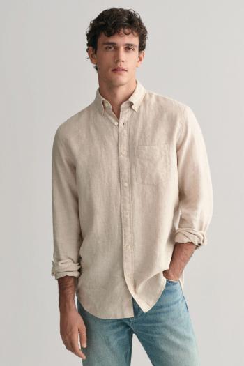 KOŠILE GANT REG LINEN SHIRT DRY SAND