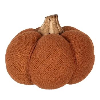 Oranžová textilní dekorace dýně Pumpkin - Ø 12*10 cm 65246