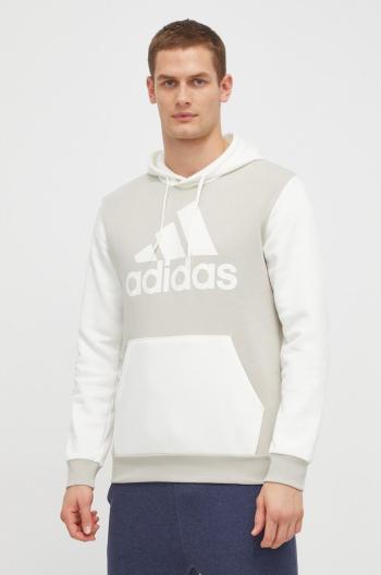 Mikina adidas pánská, béžová barva, s kapucí, vzorovaná, IR9986