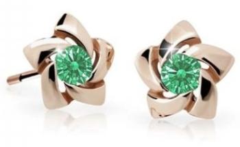 Cutie Jewellery Dětské náušnice z růžového zlata C2201-30-X-4 zelená