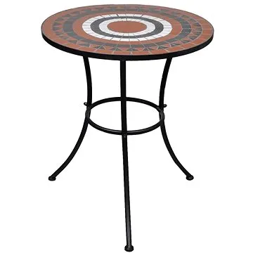 Bistro stolek terakota a bílý 60 cm mozaika (41534)