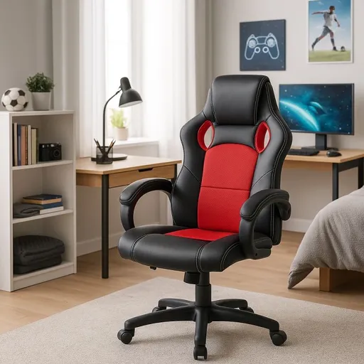Ergonomická herní židle černo-červená s područkami, nosnost 120kg 101976