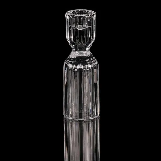 Svícen skleněný 14,5 cm na kónickou svíčku, čirá