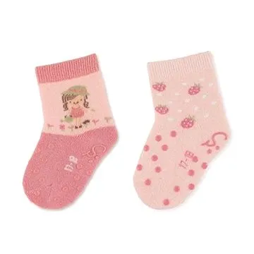 Sterntaler na lezení protiskluzové dívčí 2 páry staro růžové jahůdky 8012125 (HRAjkob1205nad)