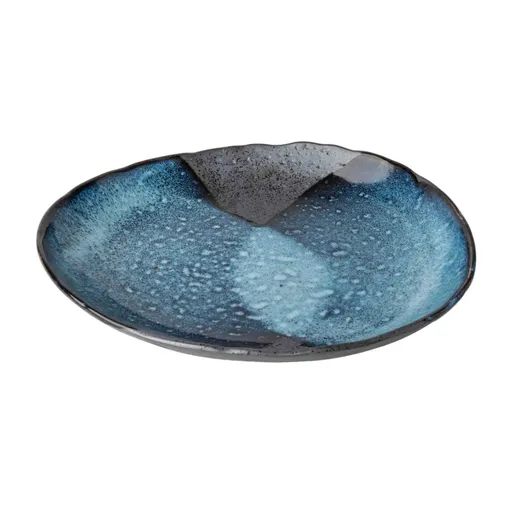 Jídelní talíř STORM 25 x 21 cm, modrá, keramika, MIJ