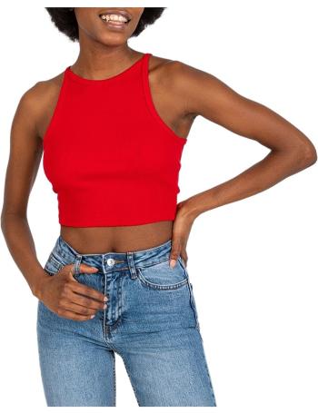 červený žebrovaný crop top margo vel. L