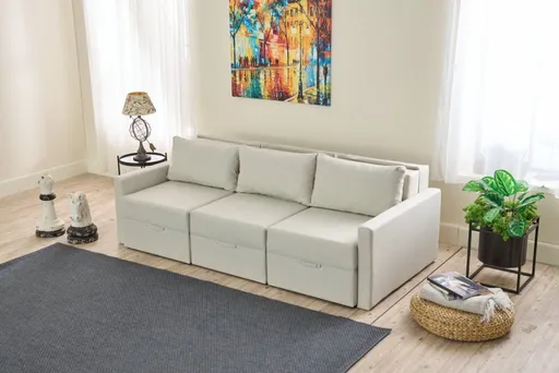 Trojmístná rozkládací pohovka Saros - Cream