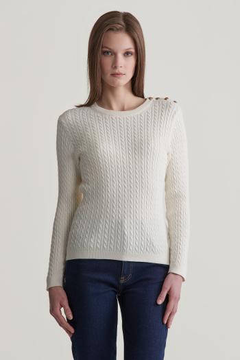 SVETR GANT MINI CABLE KNIT C-NECK CREAM