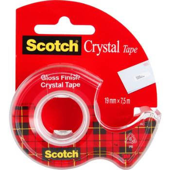 Lepicí páska Scotch Crystal s odvíječem - 19 mm x 7,5 m