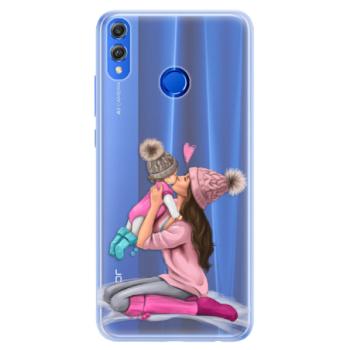 Silikonové pouzdro iSaprio - Kissing Mom - Brunette and Girl - Huawei Honor 8X