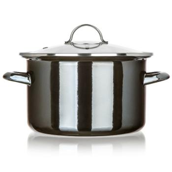 Banchet Oală emailată METALLIC Black 24 cm, 3,7 l,cu capac, 24 cm