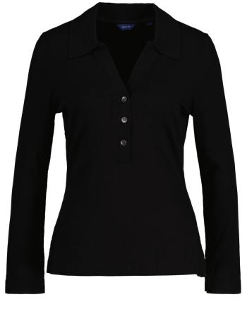 POLOKOŠILE GANT D2. RIB POLO LS TOP EBONY BLACK