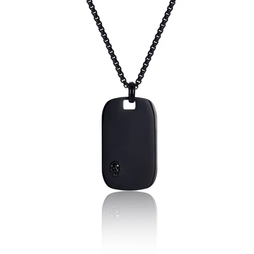 Troli Pánský ocelový náhrdelník Psí známka s lebkou VSM003G-PET