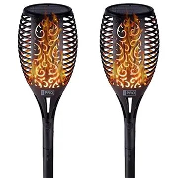 LEDSolar 96 solární venkovní hořící louč pochodeň 2 ks, 96 LED, bezdrátové, iPRO, 1W, teplá          (8595654703596)