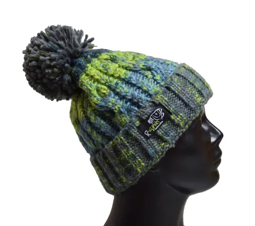 R-Spekt Kulich MAXI PomPom beanie šedozelený,R-Spekt Kulich MAXI PomPom beanie šedozelený