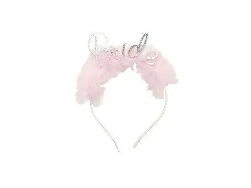 PartyDeco Čelenka pro nevěstu s volánkem 17,5 x 18 cm