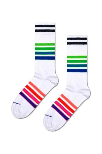 Ponožky Happy Socks Street Stripe Sneaker Sock bílá barva, P000708