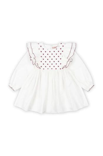 Dětské bavlněné šaty Konges Sløjd COEUR DRESS GOTS bílá barva, mini, KS101933